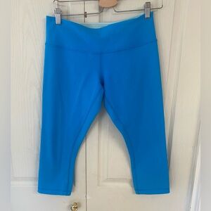 Lululemon  Cropped Leggings Women's 8 Solid Blue Mid Rise